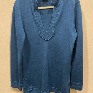 Tory Burch Women's Blue V-Neck Sweater